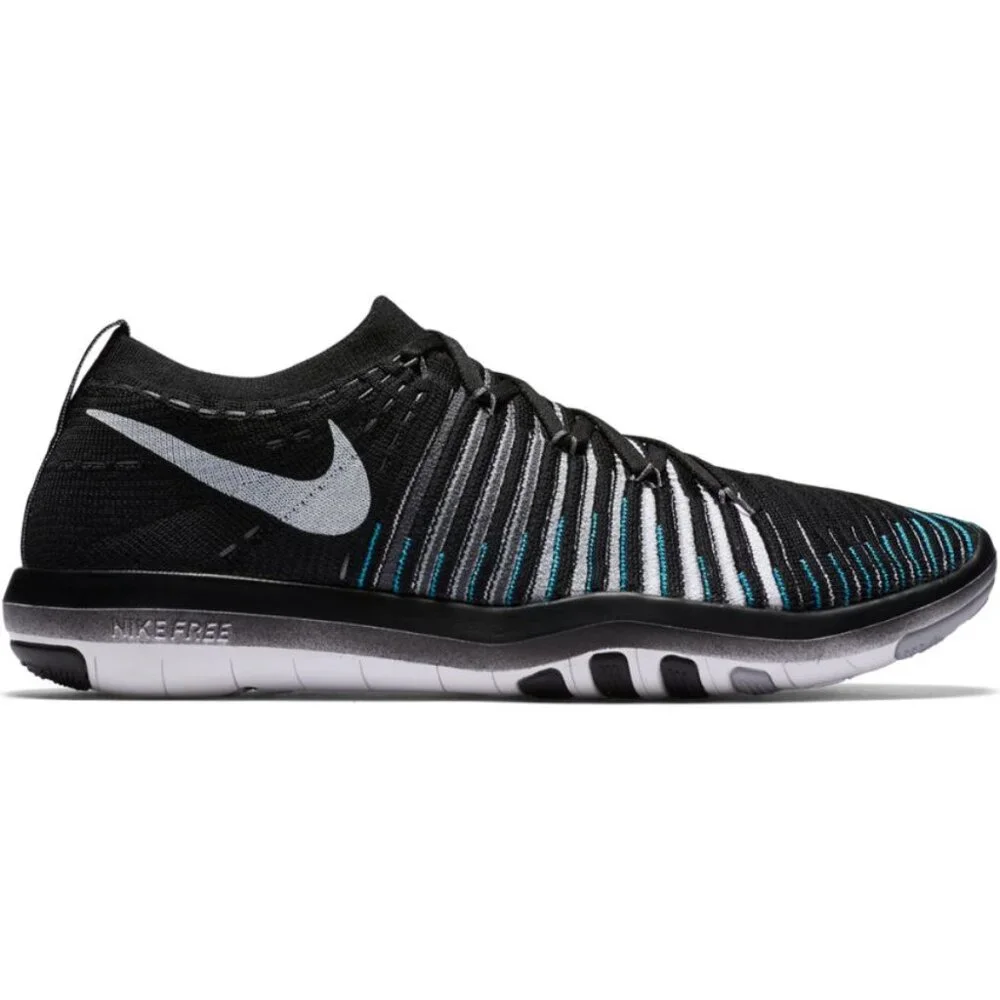 Nike Women's Black Teal Free Transform Flyknit Mesh Athletic Running Shoes‎ Sz 8